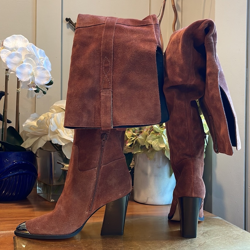 NWOT! TOPSHOP Suede OTK Boots - Picture 4 of 16